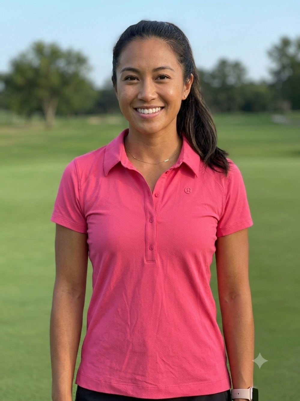 lululemon athletica Hot Pink Short-Sleeve Button-Front Polo